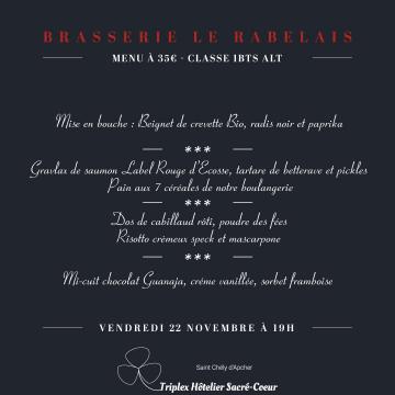 Vendredi 22 novembre 2024 (soir) brasserie le rabelais