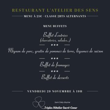 Vendredi 29 novembre 2024 (soir) restaurant atelier des sens