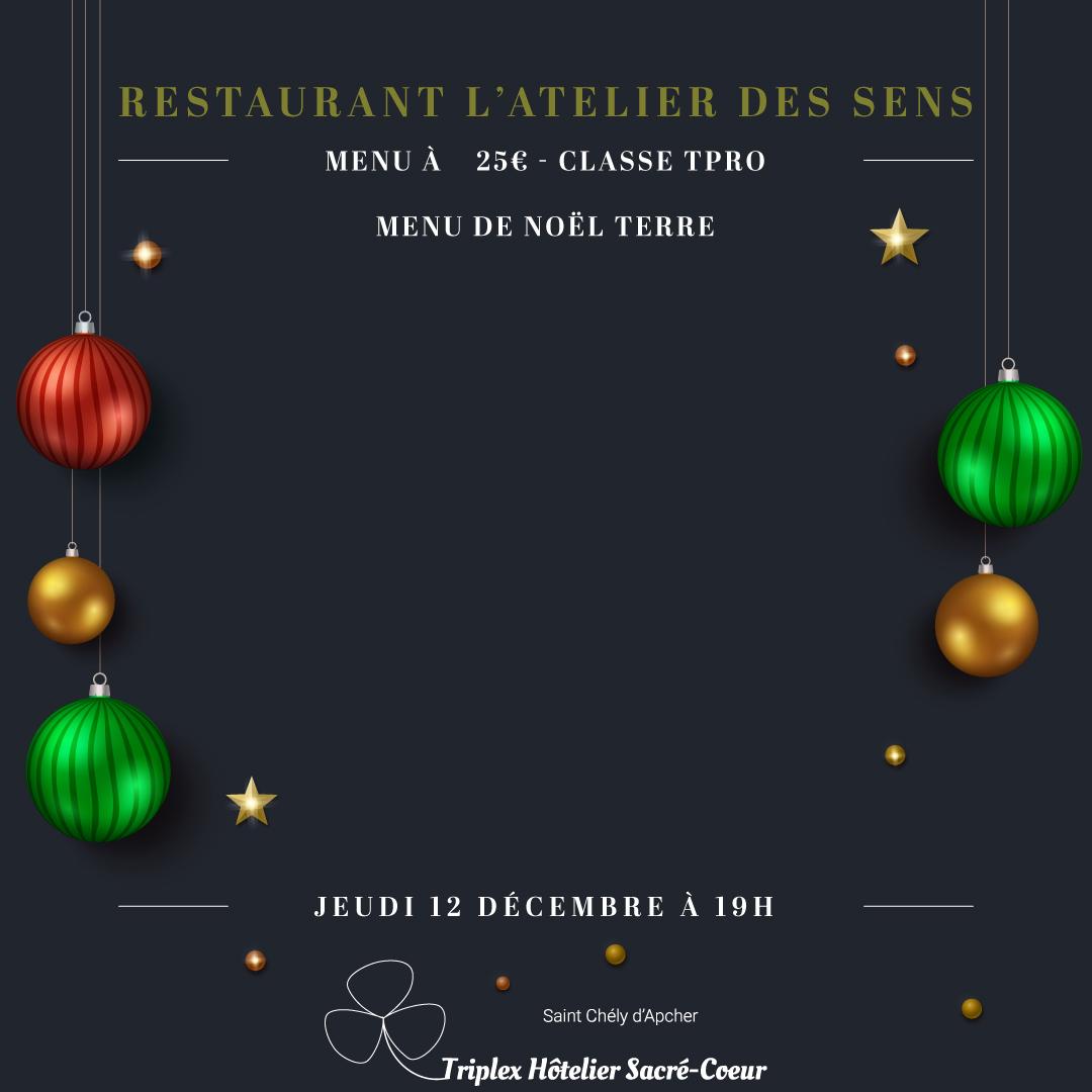 Jeudi 12 décembre 2024 (soir) restaurant atelier des sens