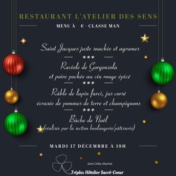 Mardi 17 décembre 2024 (soir) restaurant atelier des sens