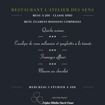 Mercredi 5 février 2025 (soir) restaurant atelier des sens