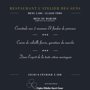 Jeudi 6 février 2025 (soir) restaurant atelier des sens