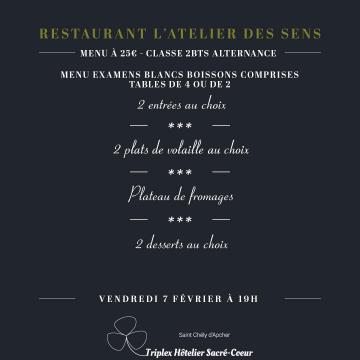 Vendredi 7 février 2025 (soir) restaurant atelier des sens